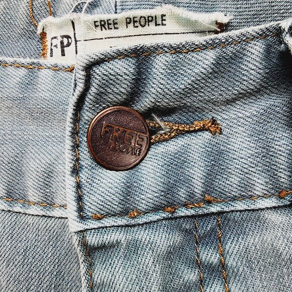 Free People Womens Skinny Jeans Size W25 Medium Wash blue mid rise Denim - Picture 4 of 9